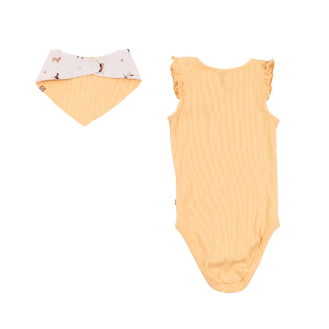 Cache-couche avec bavoir réversible  Filles Orange