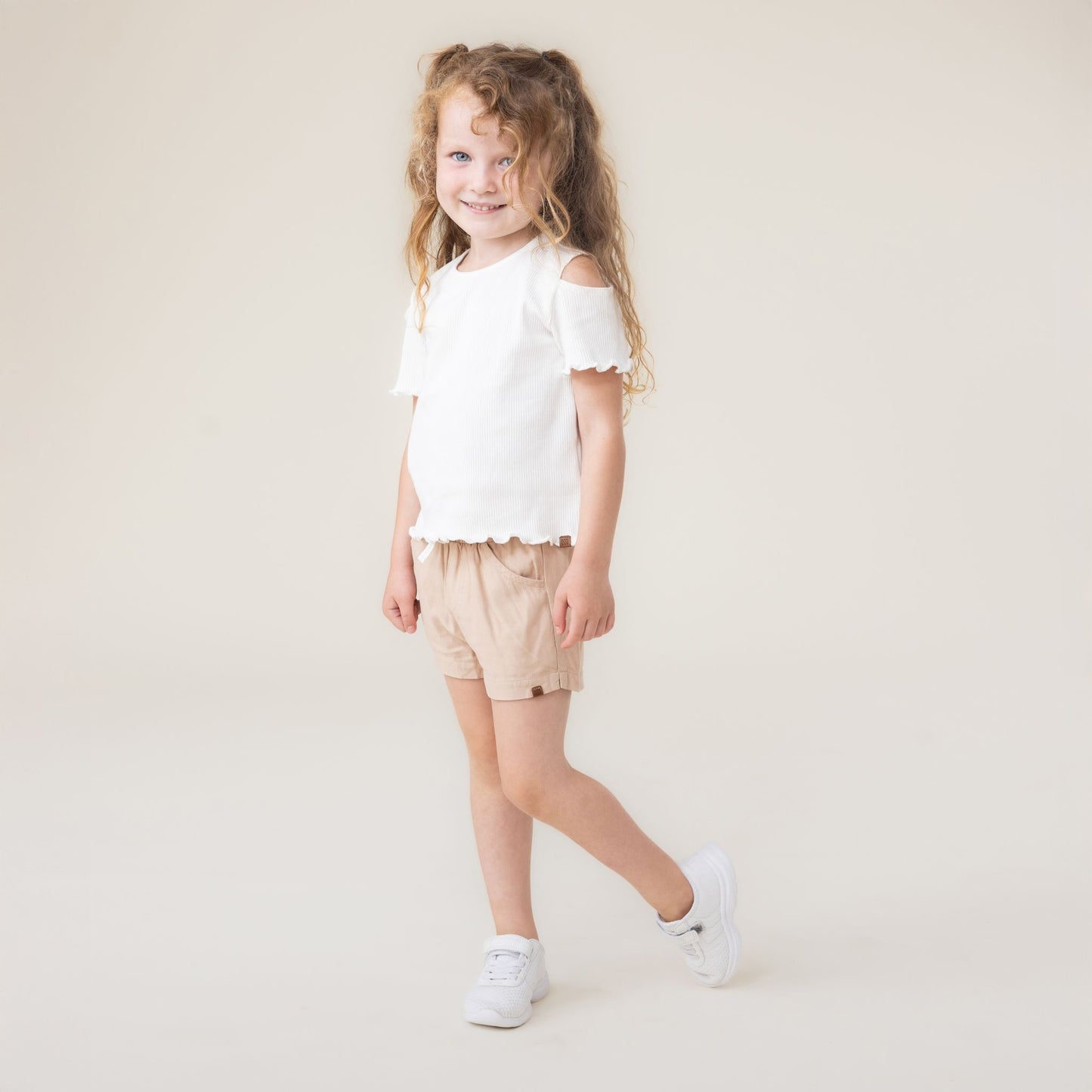Beige Girls' Shorts