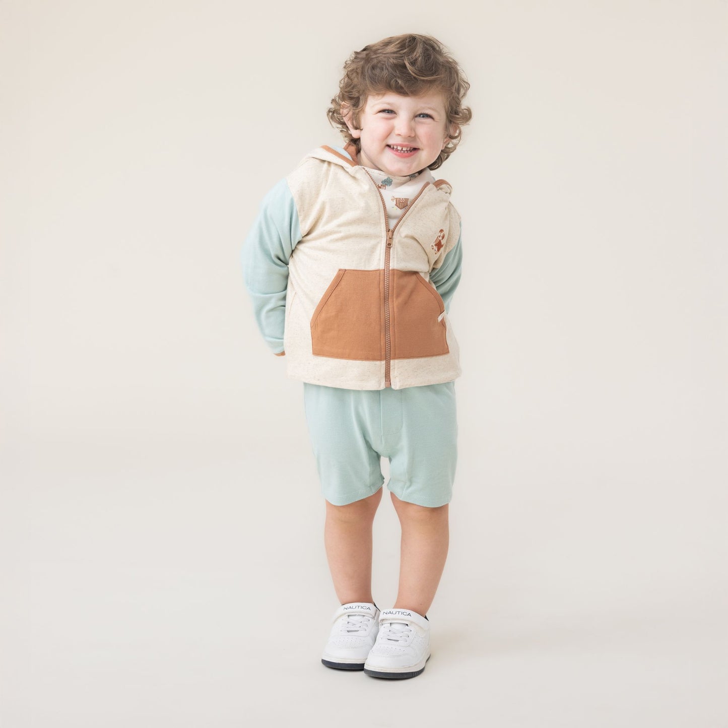 Veste à capuchon réversible Beige