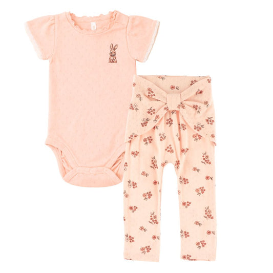 Girls' Two-Piece Diaper Set - Pale Pink