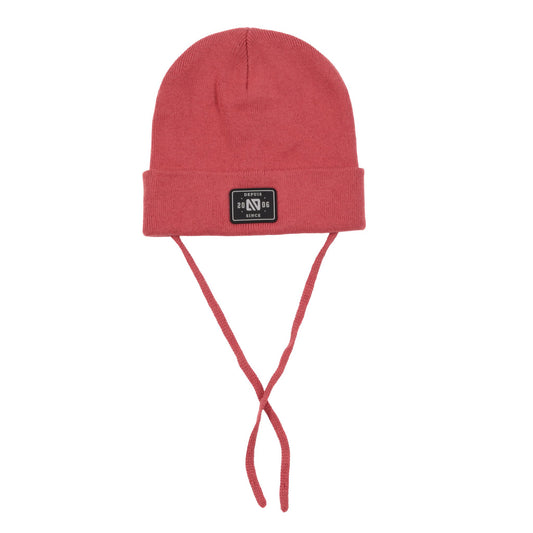 Tuque en tricot avec cordons  Unisexe Corail