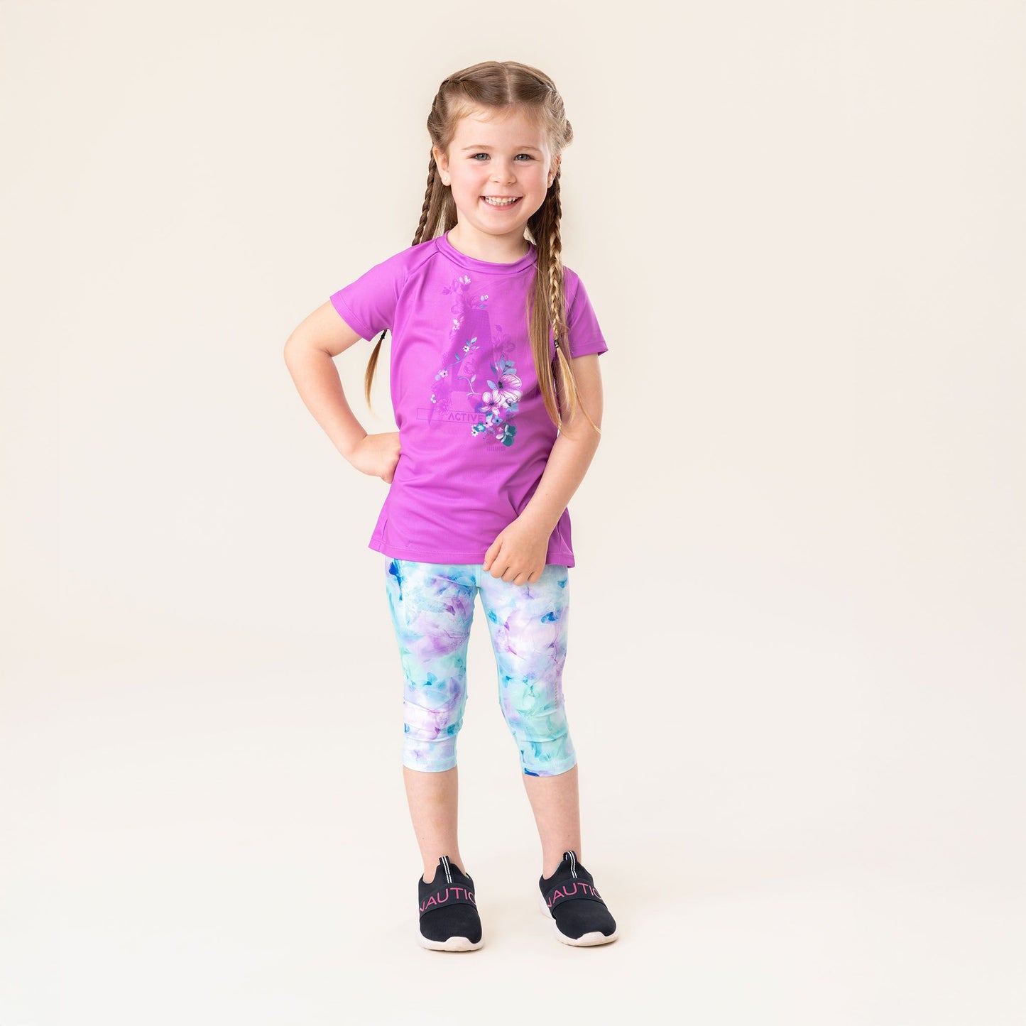 Legging athétique 3/4  Filles Bleu Pâle