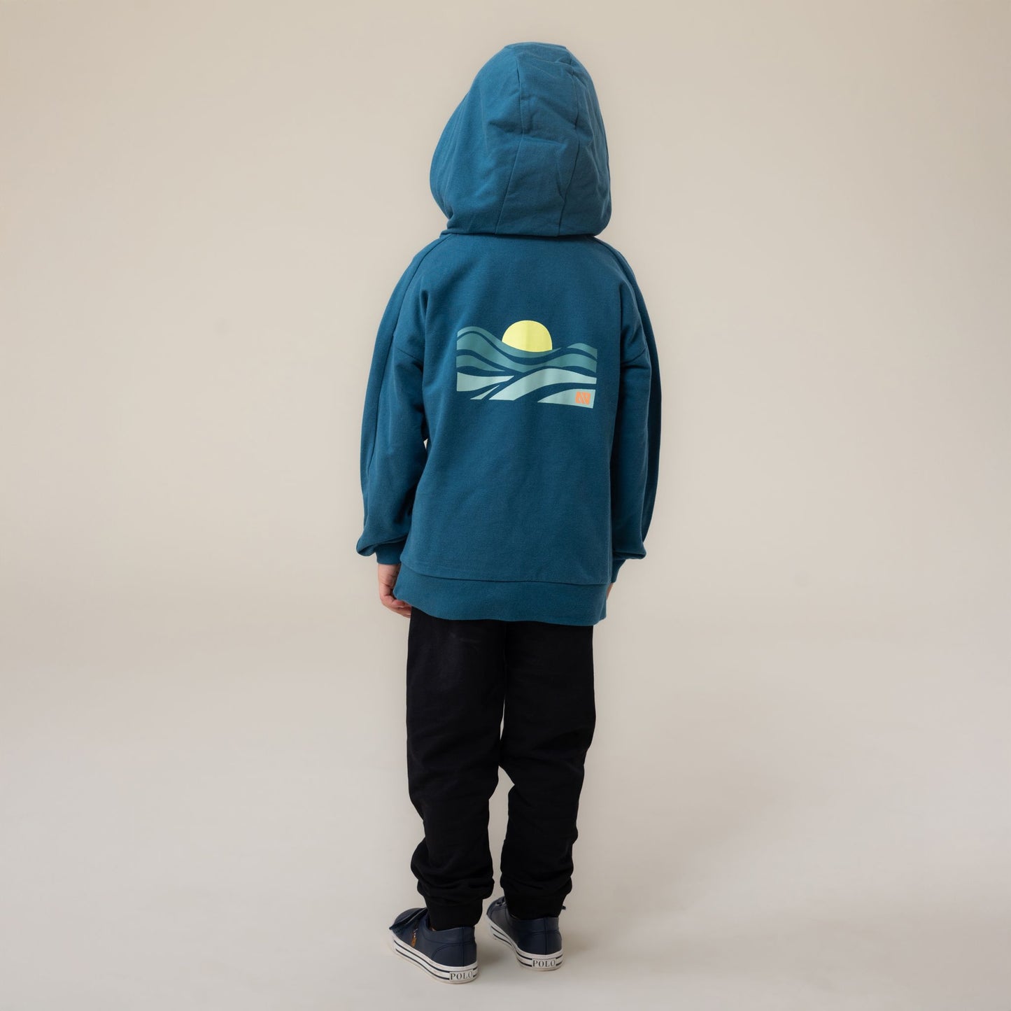 Chandail à capuchon à demi-glissière  Garçons Sarcelle