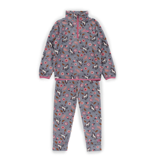 Couche de base deux pièces en micropolaire  Filles Gris