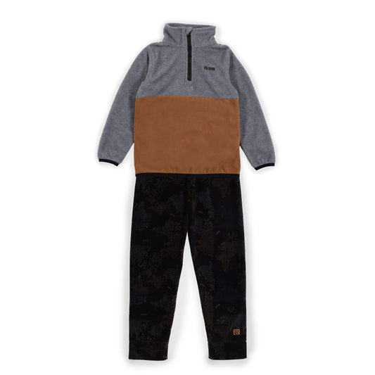 Couche de base deux pièces en micropolaire  Garçons Taupe