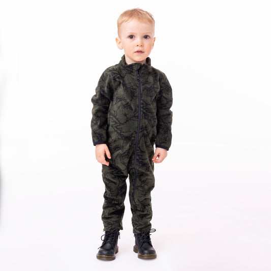 Couche de base une pièce en micropolaire bébé Bébé Garcon Olive