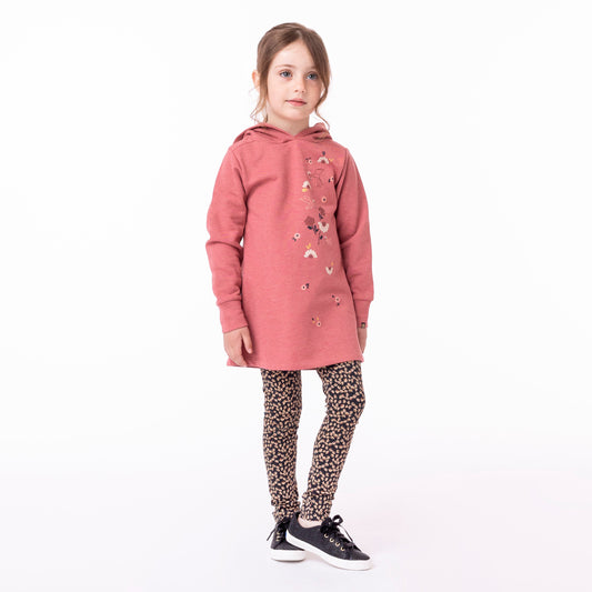 Tunique à capuchon  Filles Rose chiné