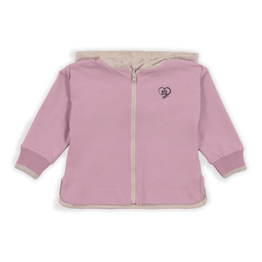 Veste réversible à capuchon  Bébé Fille Beige chiné