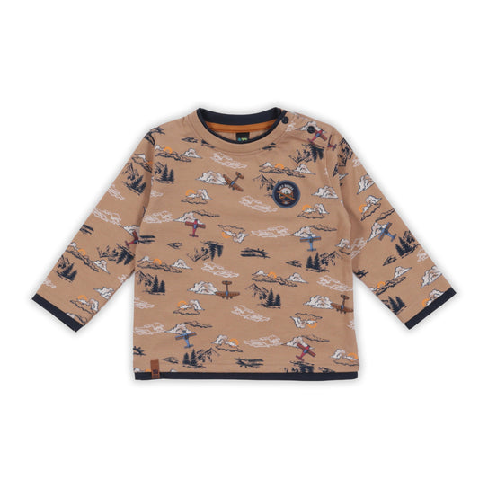 T-shirt manches longues  Bébé Garcon Beige chiné