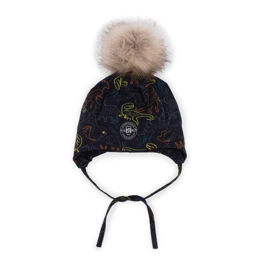 Tuque en jersey avec oreilles doublée en micropolaire  Garçons Noir