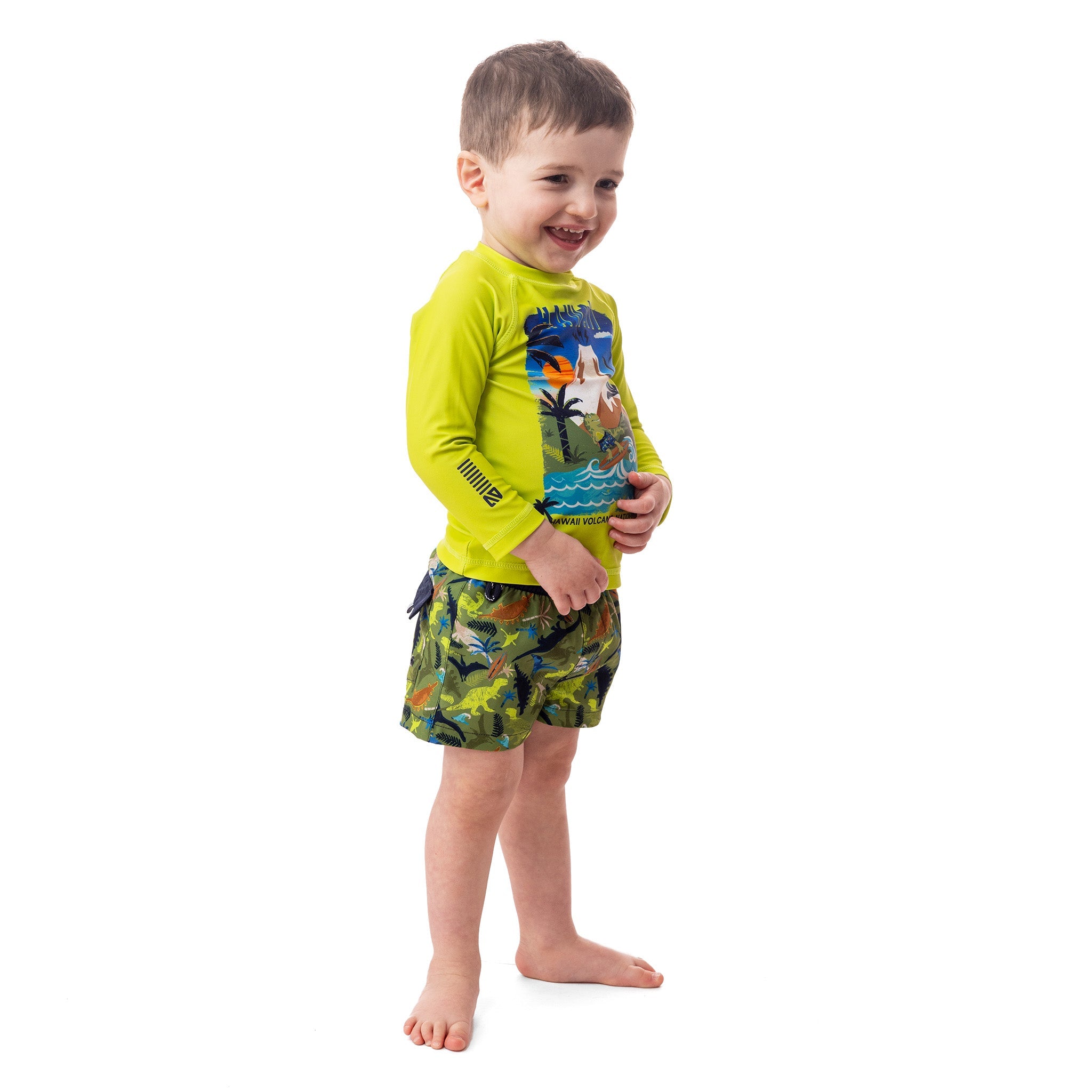 Short maillot UV b b B b Garcon Olive